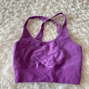 Peloton Purple Nux Shapeshifter Criss Cross Back Logo Sports Bra